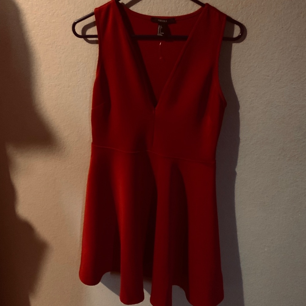 Red baby doll dress